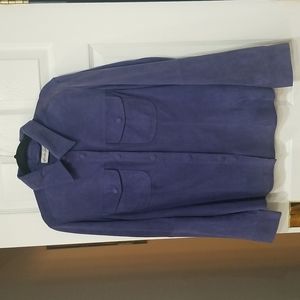 Sun Bleached Genuine Blue Calf Suede Shirt